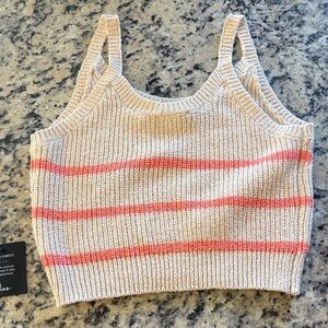 Lulus Chunky Knit Striped Tank Top Sweater Small NWT